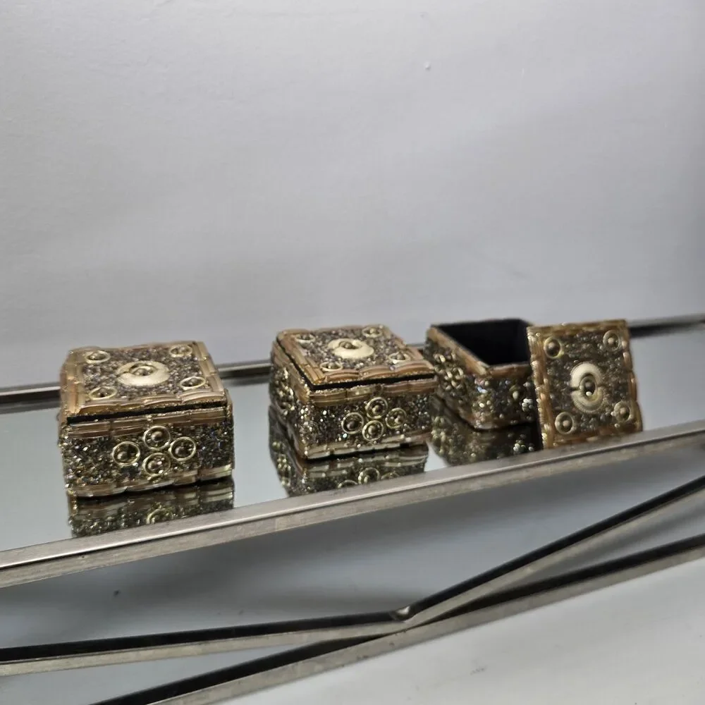 WOW Gem-Studded Trinket Boxes 3-Piece Decorative Set
